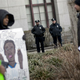 Demonstrators protest the NYPD's stop-and-frisk policy as police look on. (Allison Joyce/Getty Images)